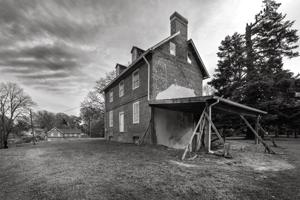 Secondary gable  to which an original wing was attacched; ca. 17
